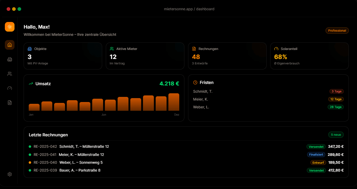 MieterSonne – Screenshot 2